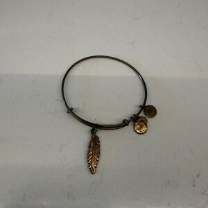 Alex and Ani Gold Feather Charm Bracelet